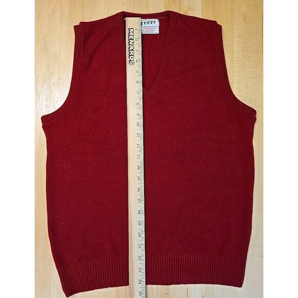 Vintage Revere Sweater Vest Mens Size Medium Red 100% Orlon 60s 70s Grandpa - Picture 5 of 7